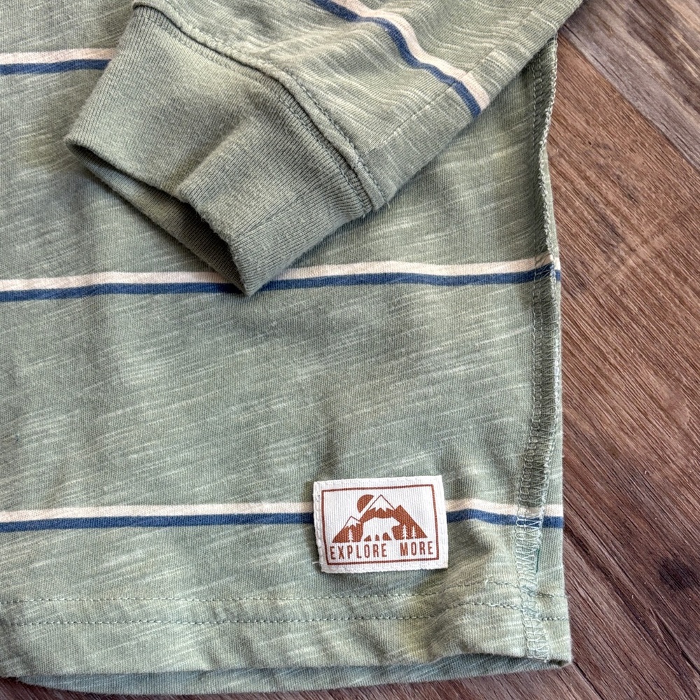 Carter's Green Striped Long Sleeve Tee - Picture 4 of 5
